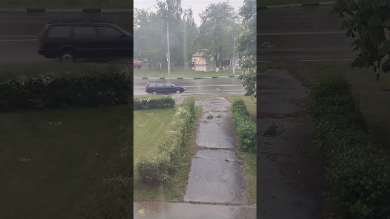 ⛈ОДИН ИЗ РЕДКИХ ЛИВНЕЙ ЭТОЙ ВЕСНЫ #ливень #дождь #град