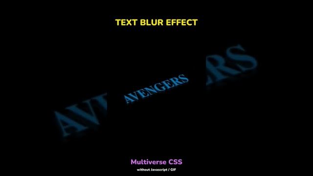 Tutorial : Text Blur Effect / Multiverse CSS without Javascript, Gif #tutorial #sunny #css