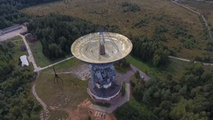 Съемка квадрокоптером радиотелескопа в Калязине.