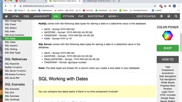 Урок по SQL - 53 - Working With Dates