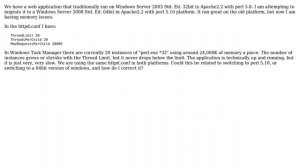 "perl.exe \*32" not releasing memory when spawned by Apache 2.2 on Windows server 2008 64bit