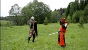Бой реконструкторов на берегу р. Медведица. (урочище Кидомля)