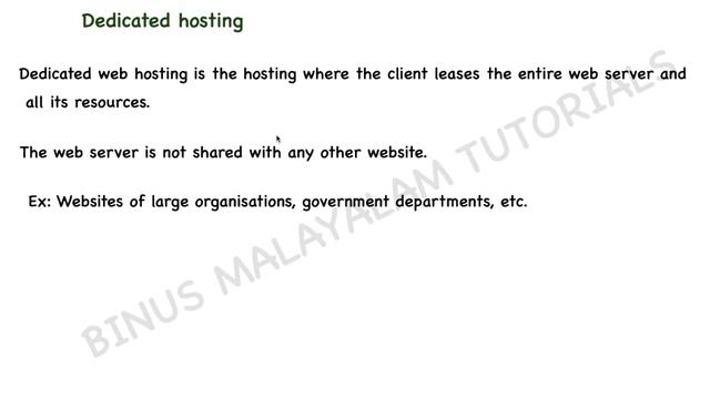 Plus Two Computer Science|Computer Application|Web Hosting|Focus Area|Chapter 7|Types Of WebHosting