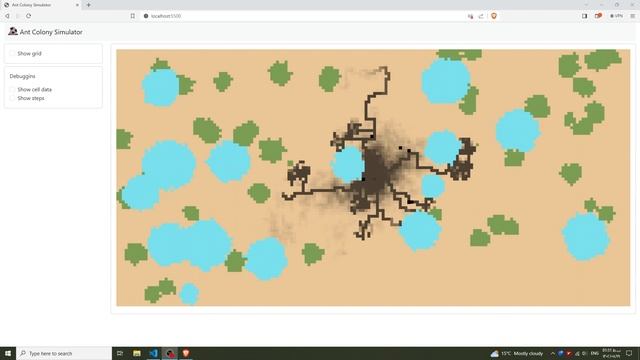 JavaScript Ant Colony Simulation + Code