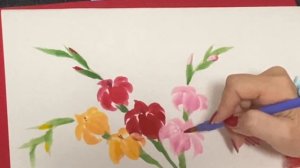 【残暑見舞い】グラジオラスとリンドウの花を描くHow to draw gladiolus and gentian flowers ほのぼの一筆画31🥰2021