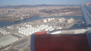 Landing at Barcelona El Prat Airport [LEBL - BCN] runway 25R, 13.02.2012 Airbus A 319 (easyjet)