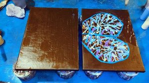 68 Акриловая заливка техника ОТПЕЧАТОК жидким акрилом.