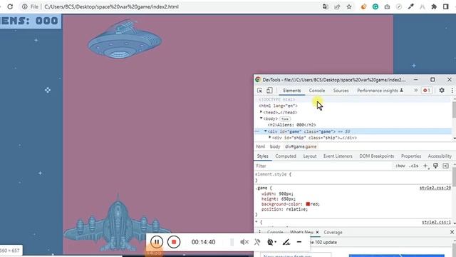 Ep62 - Alien Invader JavaScript Game Tutorial with source code