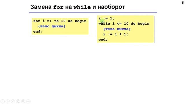 Цикл с переменной