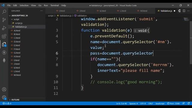 Javascript Class || New Method #validation in JavaScript || How to validate the page by javascript