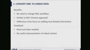 Felix Sasaki (DFKI / W3C Fellow) et al.: From XML to RDF step by step