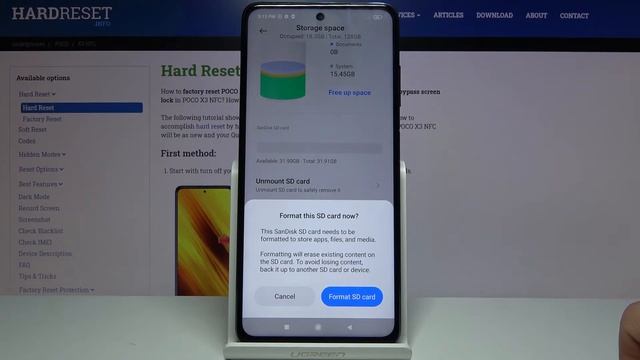 How to Format SD Card in POCO X3 – Erase External Memory смотреть онлайн