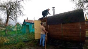 Отзыв баня-бочка квадро 4х2.1 метров. Заказали в САДЫ.  Цена от производителя компании «ВсеБочки.ру