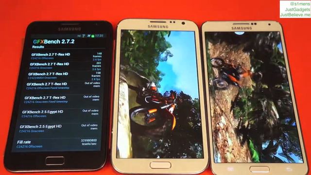 Семейство Samsung Galaxy Note. Benchmark:GFXBench смотреть онлайн