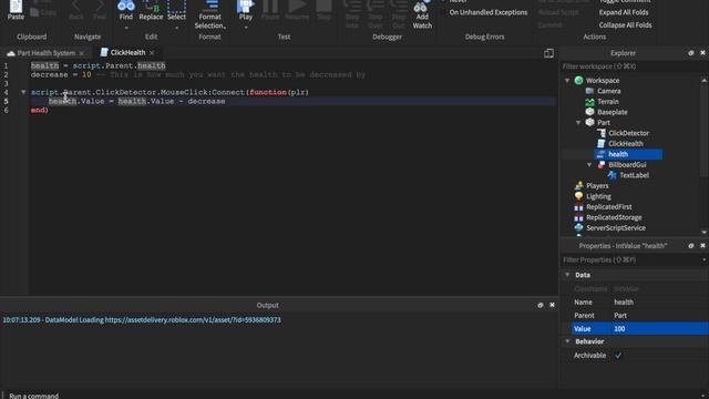 Part Health System | Roblox Scripting Tutorial