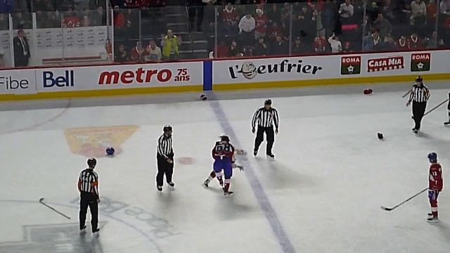 Laval Rocket's Riley McKay and Utica Comets' Nikita Okhotiuk get into a fight 2/11/23 смотреть онлайн
