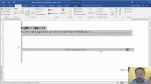 How to Insert Equations Numbers in Word 2016