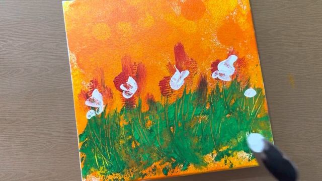 Abstract Flowers Painting with Sponge?| Easy Acrylic Painting for Beginners | Episode 19 | Xara Art смотреть онлайн