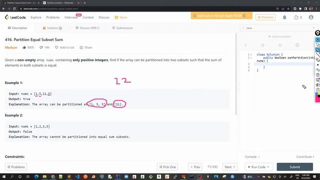56 - Partition Equal Subset Sum  - Definition