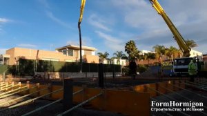 Заливка плиты фундамента с бетононасосом | Бетера, Валенсия