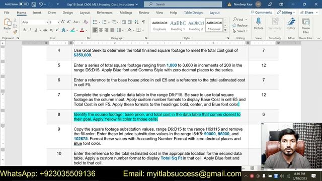 Exp19_Excel_Ch06_ML1_Housing_Cost | Excel Chapter 6 Mid-Level 1 - Housing Cost