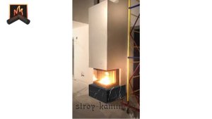 Как оформить дровяной камин с трехсторонней топкой АСТОВ П3С 7057 в загородном доме от Строй-Камин