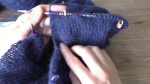 Базовый джемпер из мохера с круглой кокеткой. Вяжем сверху вниз, без швов, с азиатским ростком.