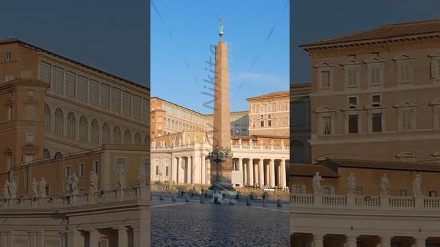 Vertical video. Piazza San Pietro, after sunrise. Rome, Italy