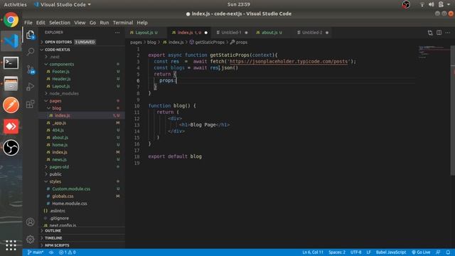 Pre Rendering, Static Generation | getStaticProps | #9 | Next js tutorial in Hindi смотреть онлайн