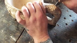 Кукса. оформление ручки деревянной кружки.плетение.резьба по дереву.wooden ware, wood carving
