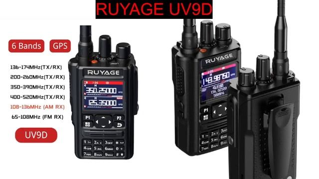 RUYAGE UV9D - 6 BAND - AIR BAND V/UHF - GPS BLUETOOTH смотреть онлайн