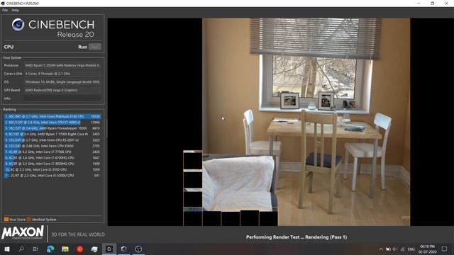 Cinebench R20 Test | Benchmark : ASUS TUF FX505DY RX560X RYZEN 5 [ TURBO MODE ] смотреть онлайн