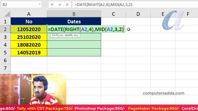# How to Convert Number format to Date format in Excel Telugu || Computersadda.com смотреть онлайн