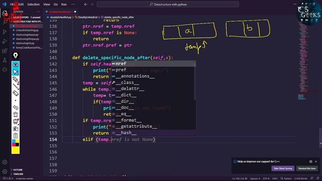 Python DSA Class #22:--Delete Specific Node After A Given Node in Doubly linked list || Logic + Cod смотреть онлайн