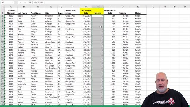 Excel MONTH Function - extract the month from a date | Excel One Minute Quick Reference