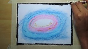 Milky Way Galaxy Drawing with Oil Pastels for Beginners