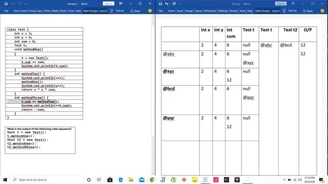 CSE111 Java Tracing problem
