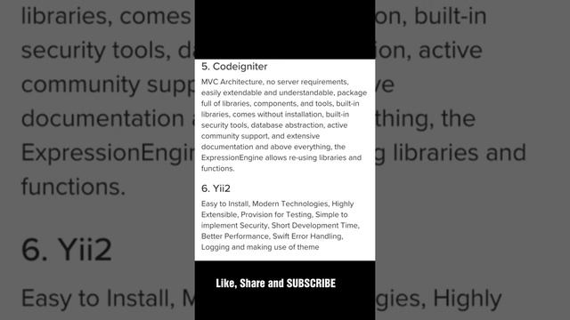 Top 10 PHP - Frameworks
