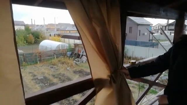 Шторы на террасу, с карнизом из ПП труб.