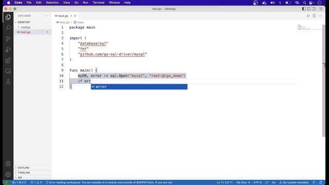 MySQL Setup in Golang #golang #golangtutorial #mysql #beego #mysqltutorials