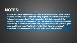 What does it mean that love is not proud (1 Corinthians 13:4)?