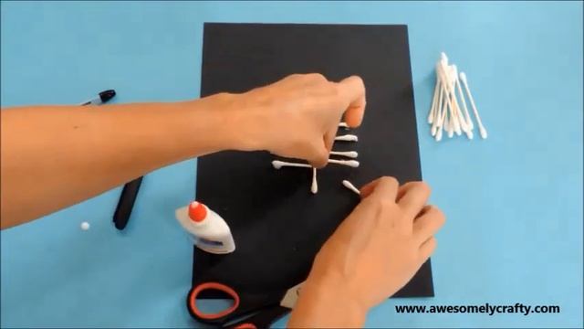 Skeleton Craft with Q-Tips | Halloween Crafts for Kids | Easy Crafts for Kids смотреть онлайн