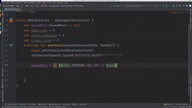 kotlin android how to play/make/create/imaplement soundPool example in android studio tutorial