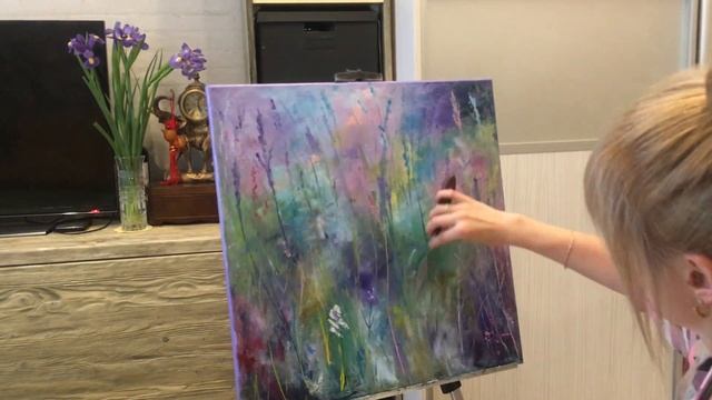 Картина маслом на Холсте. Рисуем Полевые Цветы. Oil painting. Wild flowers. Galina Glikman.