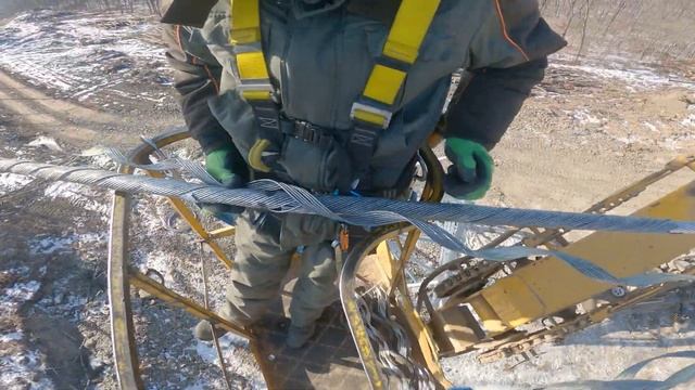 монтаж обводного шлейфа ВЛ220кВ смотреть онлайн