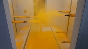 Первый запуск автоматической линии порошковой покраски.