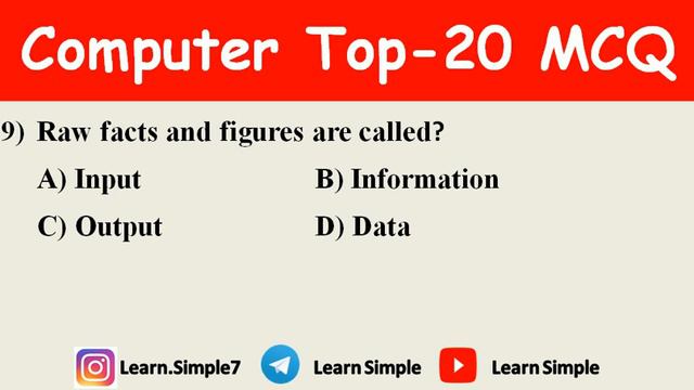 Computer Top -20 MCQ Part-3| Jail Warden, Excise Inspector,PSPCL,Clerk,Punjab Police | Learn Simple смотреть онлайн