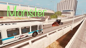 Грузовик с лопатой крушит все на своем пути BeamNG Drive