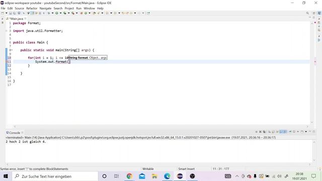 Java Formatter | Java Tutorial für Fortgeschrittene