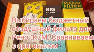 Воздушные фильтры для Рено К7М. Бюджетные аналоги сравниваем с оригинальным фильтром Renault - Mahle